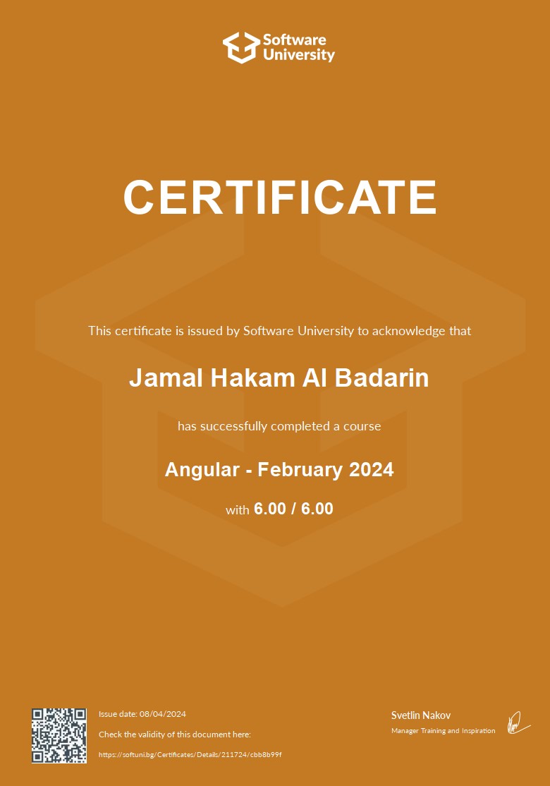 Angular certificate